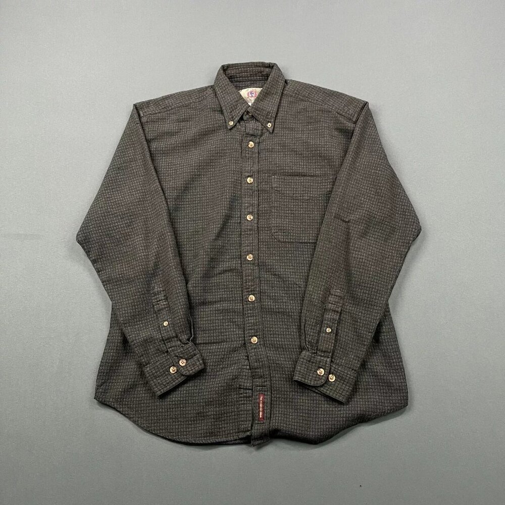 The Territory Ahead Shirt Mens Medium Dark Brown Flannel Button Down Casual